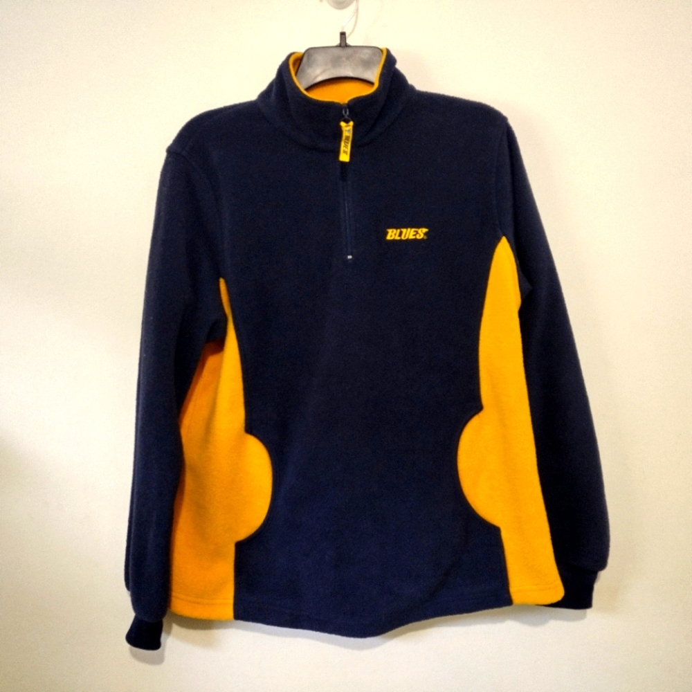St Louis Blues Youth Large 1/4 Fleece Pullover by Lee Sport Blue Gold
